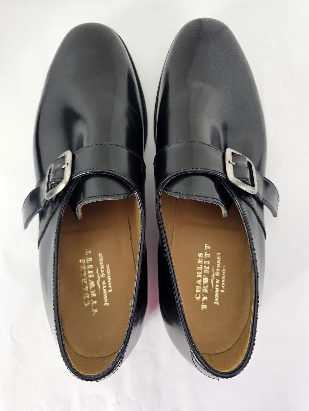 Charles Tyrwhitt Black Leather Single Monk Strap Dress Shoes Size US 10.5/UK 10
